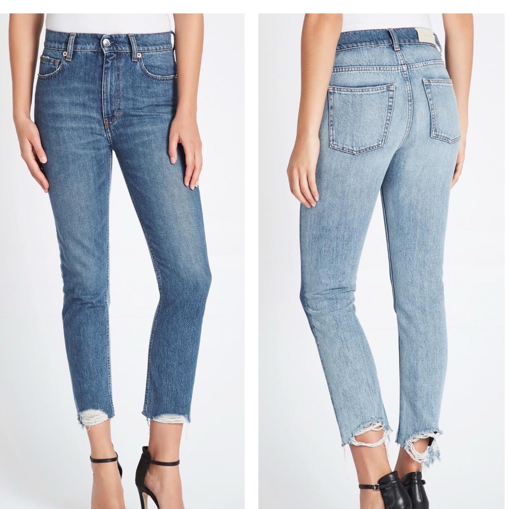 Iro Argan Jean Mid Denim Two Tomed Raw Hem Skinny Size 27